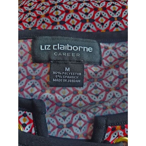 Liz claiborne carreer womens Sz M red black multicolor sleeveless top - Picture 6 of 6